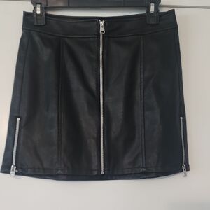 Express Black Pencil Mini Skirt with Silver Zippers